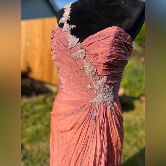 Vintage silk goddess dress coral - Picture 6 of 15